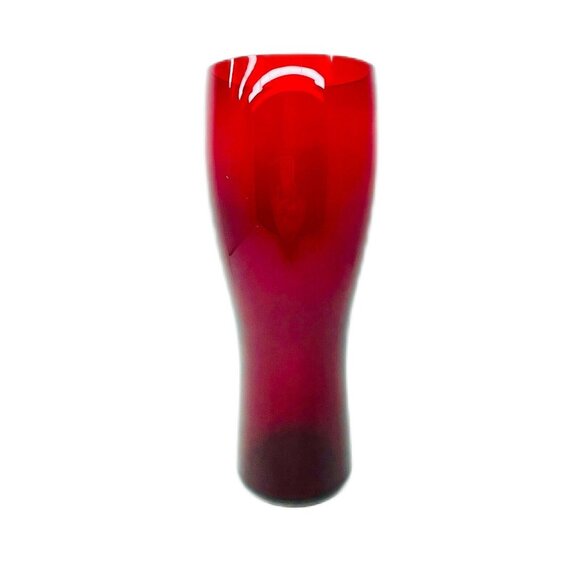 Bohemia Other - Vintage Handmade Ruby Red Classic Vase Bohemian Crystal Glass 10" Tall In Box